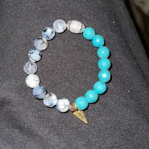 Erimish turquoise beaded bracelet stretch